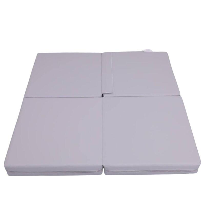 Copii Fitness Saltea Pliabilă 4 Secțiuni 100x100x10 cm Satellite PU Gri