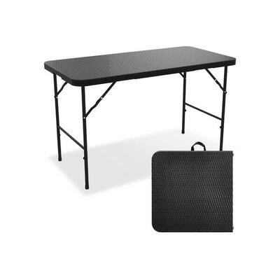 Inklapbare tafel - 120x60x74cm - stevige klaptafel - 4 personen - zwart
