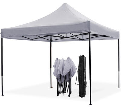 Partytent - opvouwbaar - 3x3 m - easy up - paviljoen - waterdicht - donkergrijs