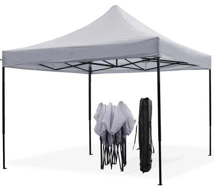 Partytent - opvouwbaar - 3x3 m - easy up - paviljoen - waterdicht - donkergrijs