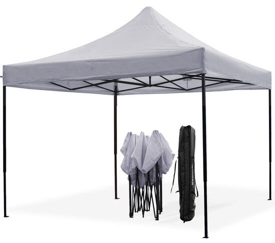 Partytent - opvouwbaar - 3x3 m - easy up - paviljoen - waterdicht - donkergrijs