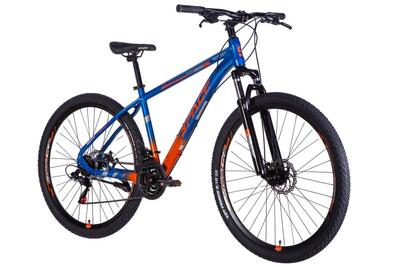 Mtb merix aluminium, 29", 170–195 cm, 21 versnellingen, blauw/oranje