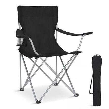 Campingstoel - opvouwbaar - 120kg draagvermogen - inclusief draagtas - zwart