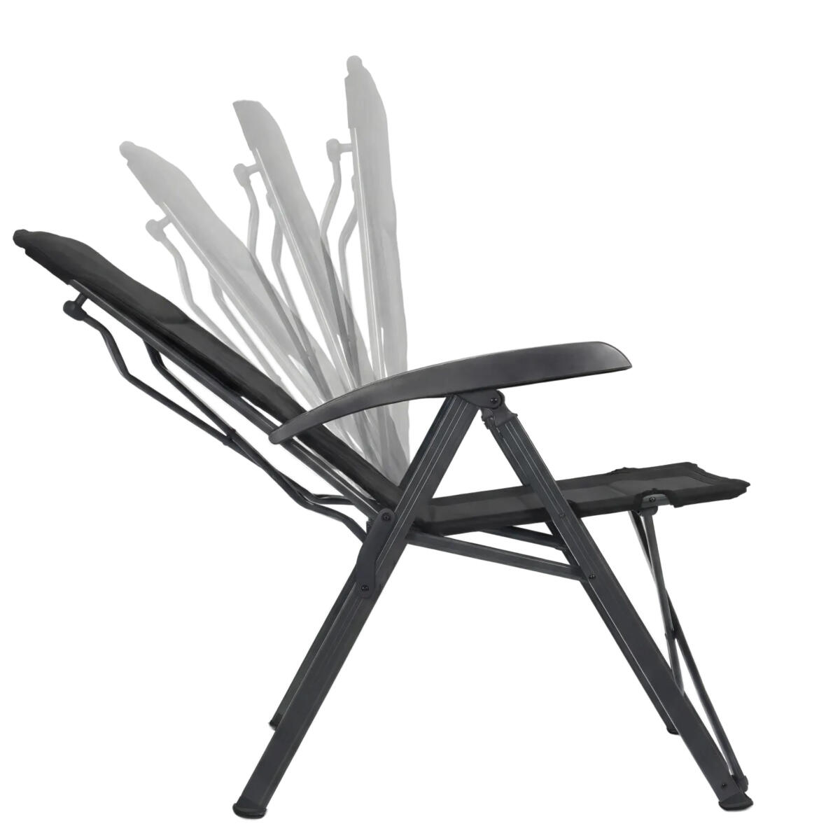 Campingstoel luxe - opvouwbaar - 150kg draagvermogen - zwart 5/6