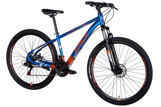 VTT Mercury Aluminium, 29", 155–175 cm, 21 vitesses, bleu/orange