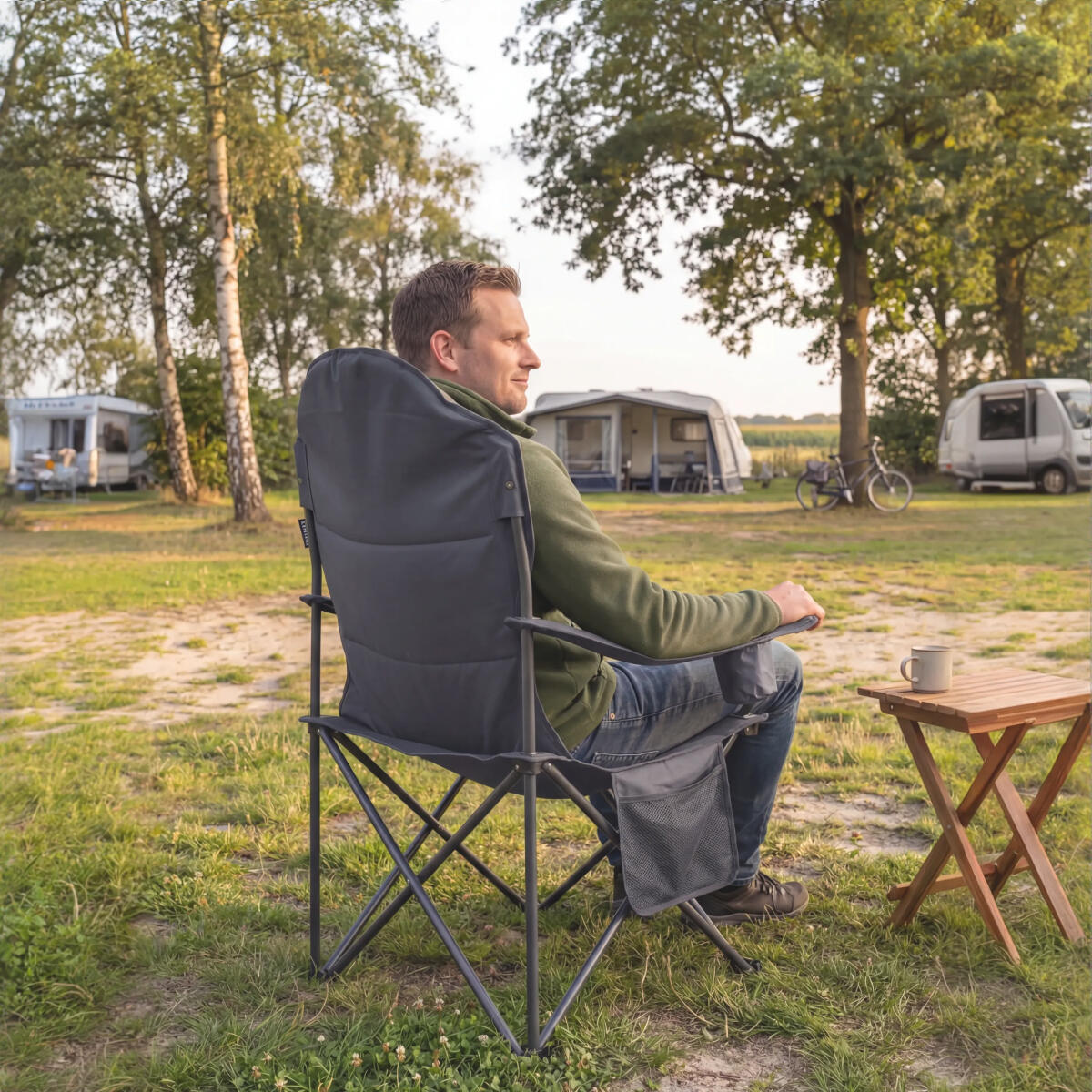 Campingstoelen - opvouwbaar - 2 - pack - 160kg draagvermogen - grijs 4/5