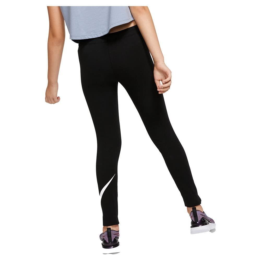 Leggings Nike bambina vita alta, nero e grigio, S 3/5