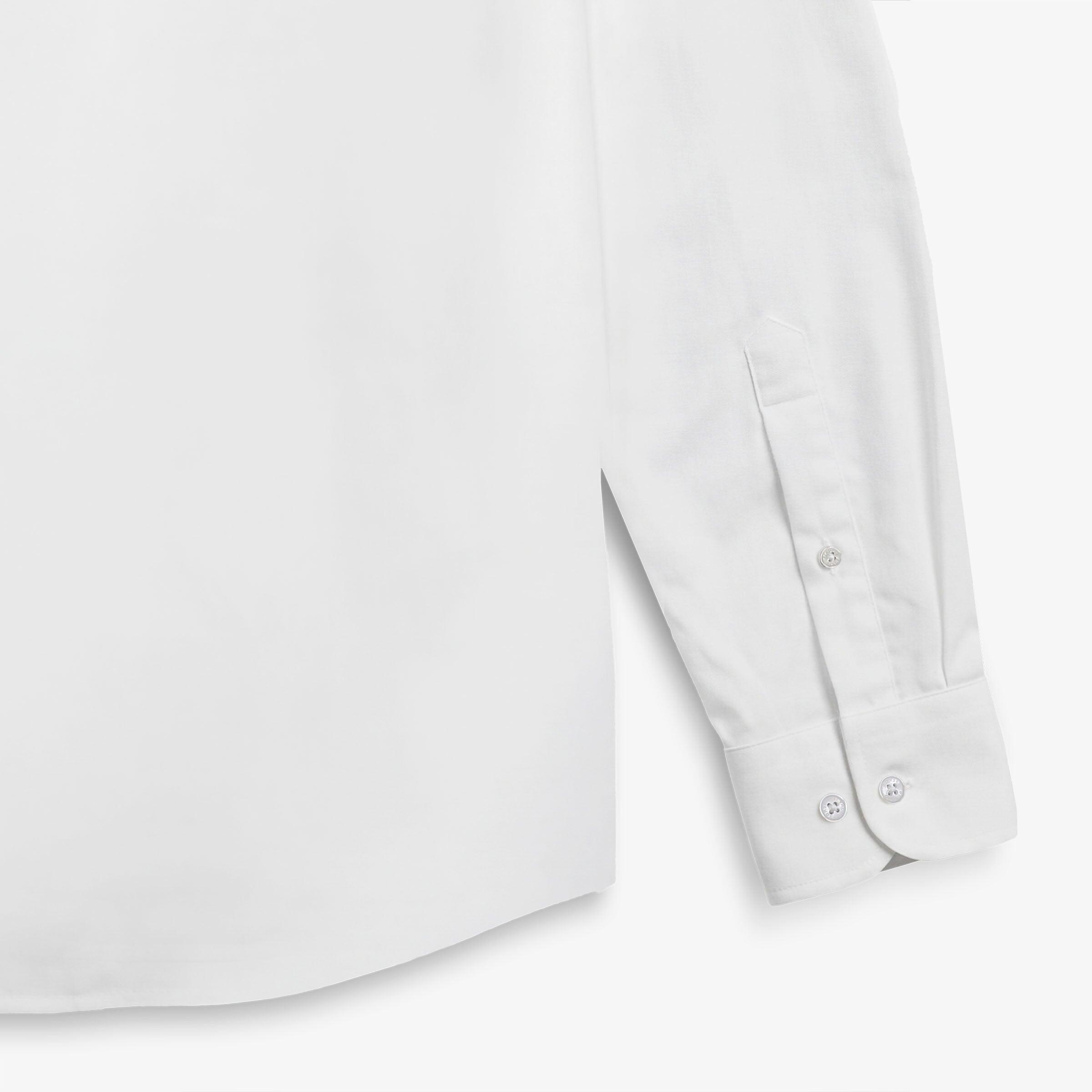 Chemise manches longues en coton avec poche poitrine blanche 4/4