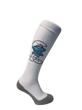 Hingly Chaussettes de sport longues Schtroumpf à lunettes Blanc
