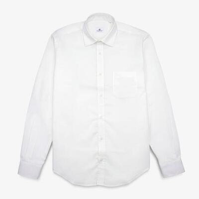 Katoenen overhemd met lange mouwen en witte borstzak