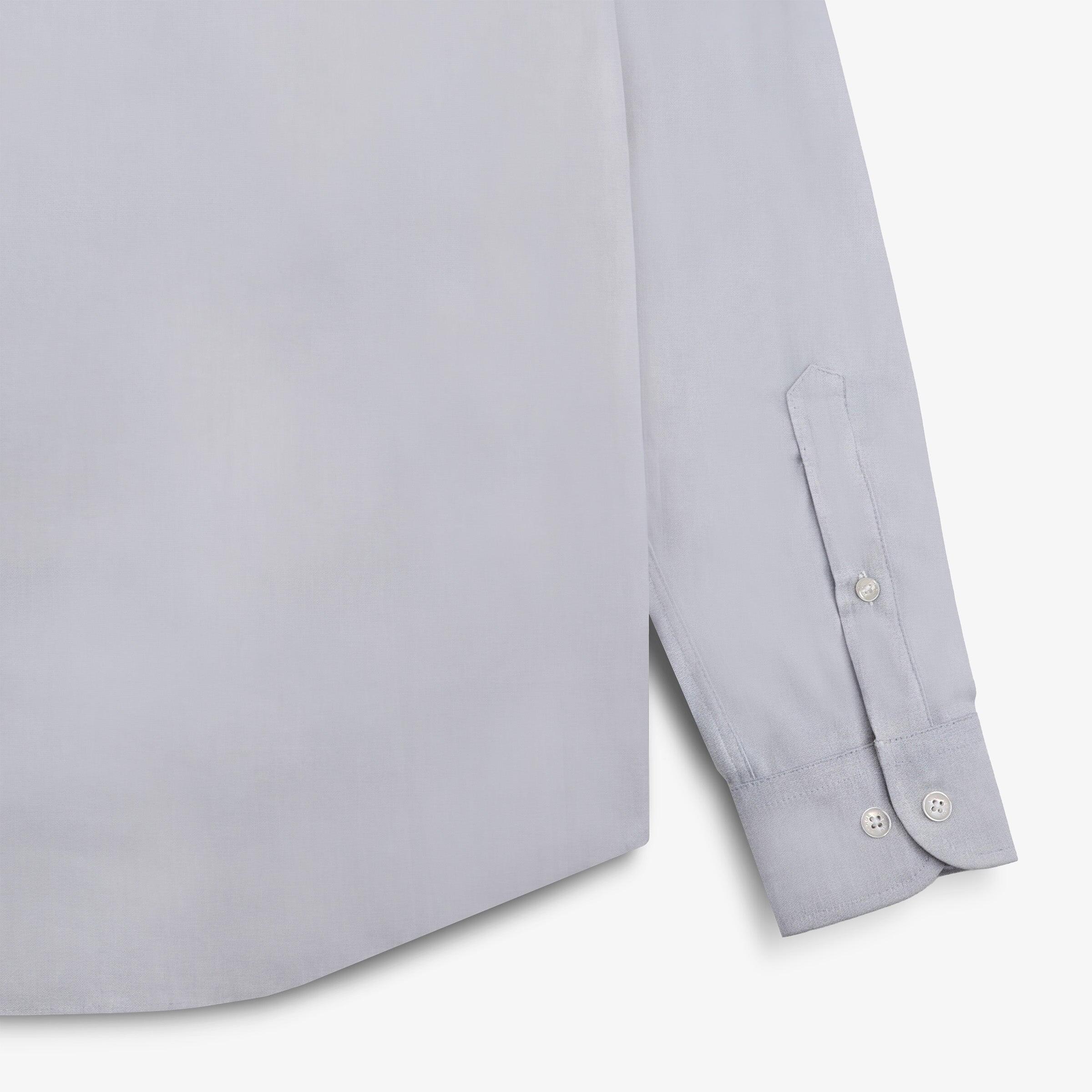 Camisa de manga larga de algodón con bolsillo de pecho en forma de rombo gris 5/5