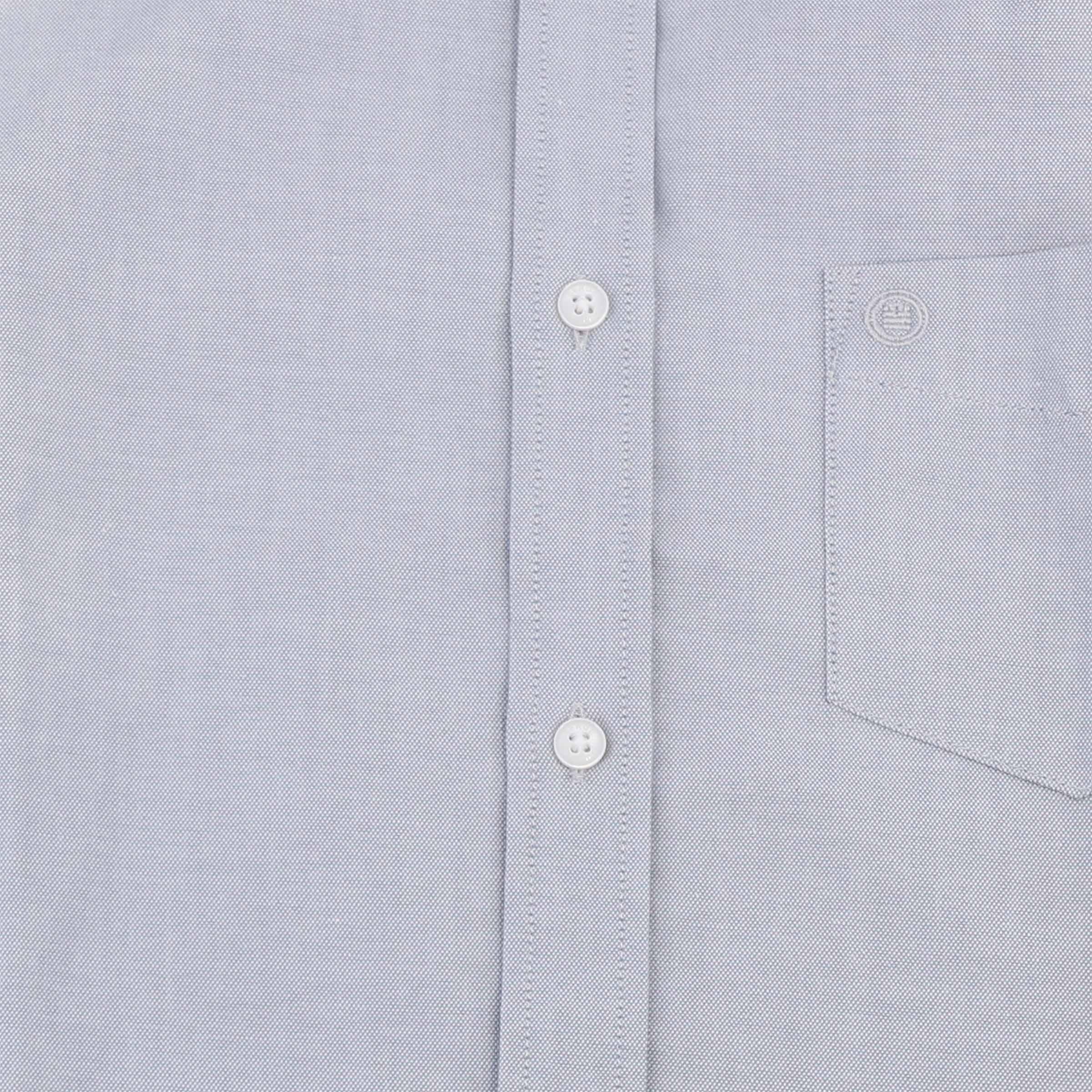 Camisa de manga larga de algodón con bolsillo de pecho en forma de rombo gris 4/5