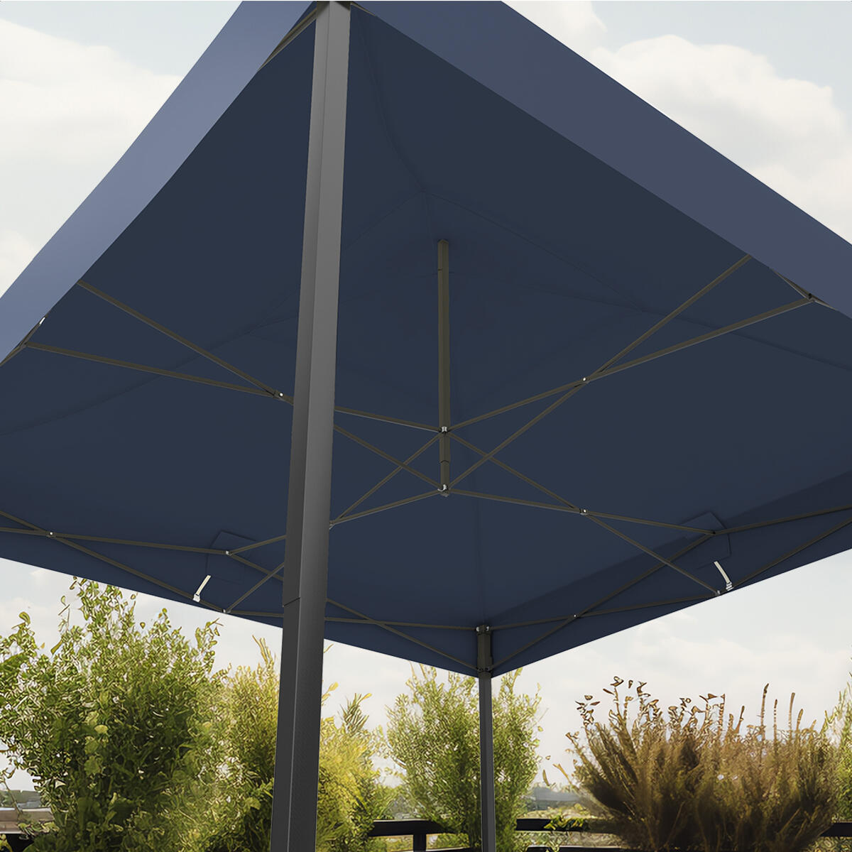 Partytent - opvouwbaar - 3x3 m - easy up - paviljoen - waterdicht - donkerblauw 3/6