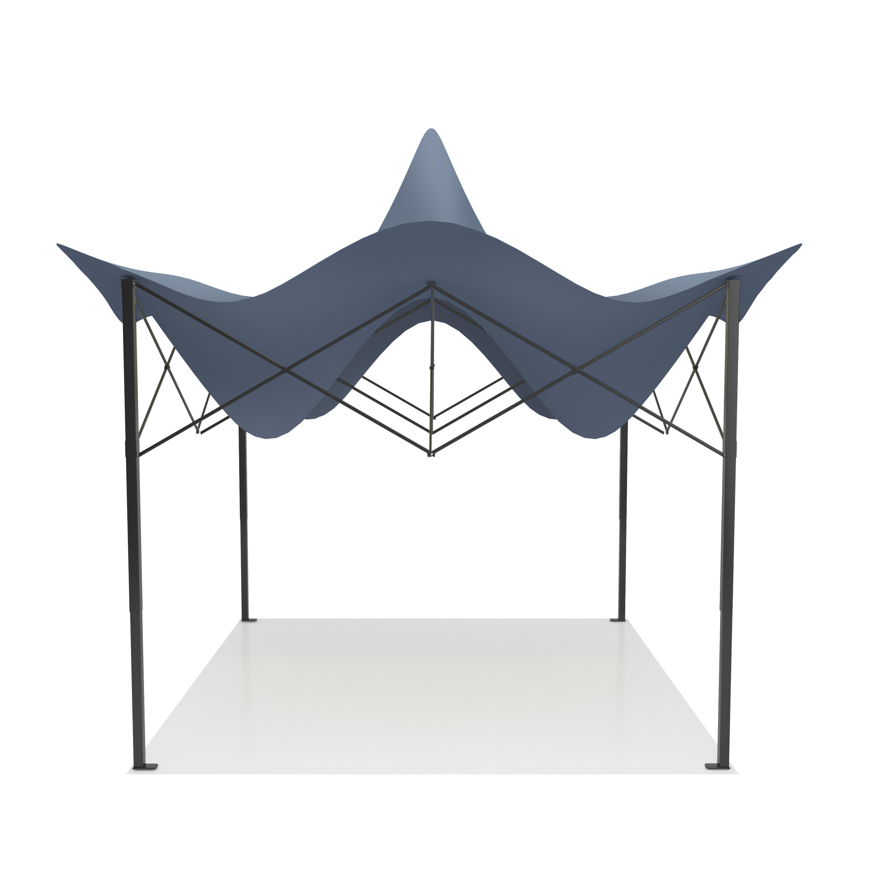 Partytent - opvouwbaar - 3x3 m - easy up - paviljoen - waterdicht - donkerblauw 6/6
