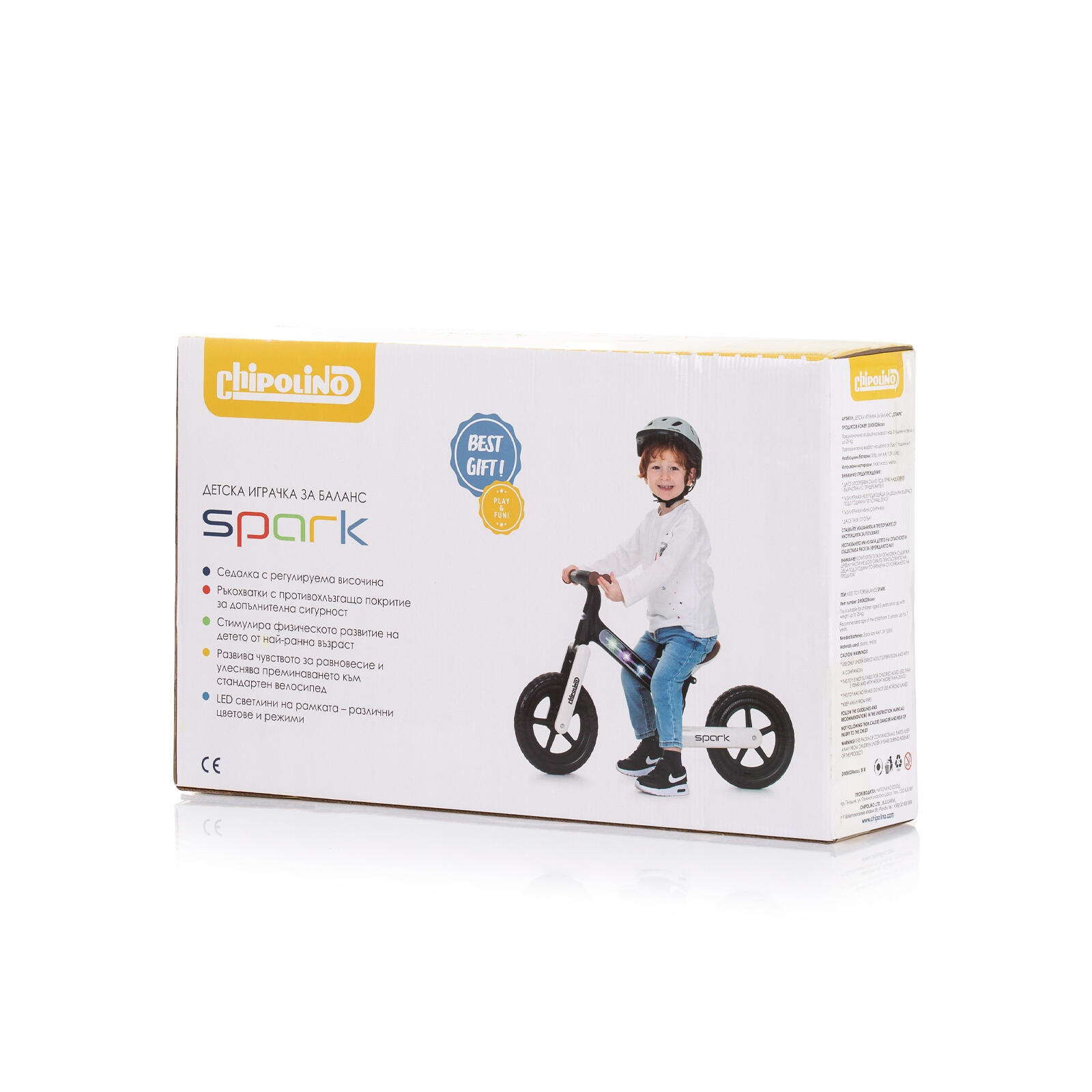 Infantil Paseo Bicicleta equilibrio sin pedales ligera SPARK Black/white 6/6