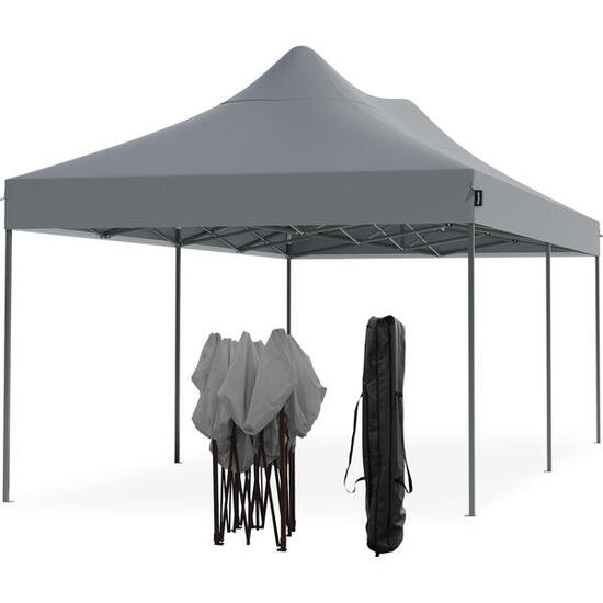 Partytent - opvouwbaar - 3x6 m - easy up - paviljoen - waterdicht - donkergrijs
