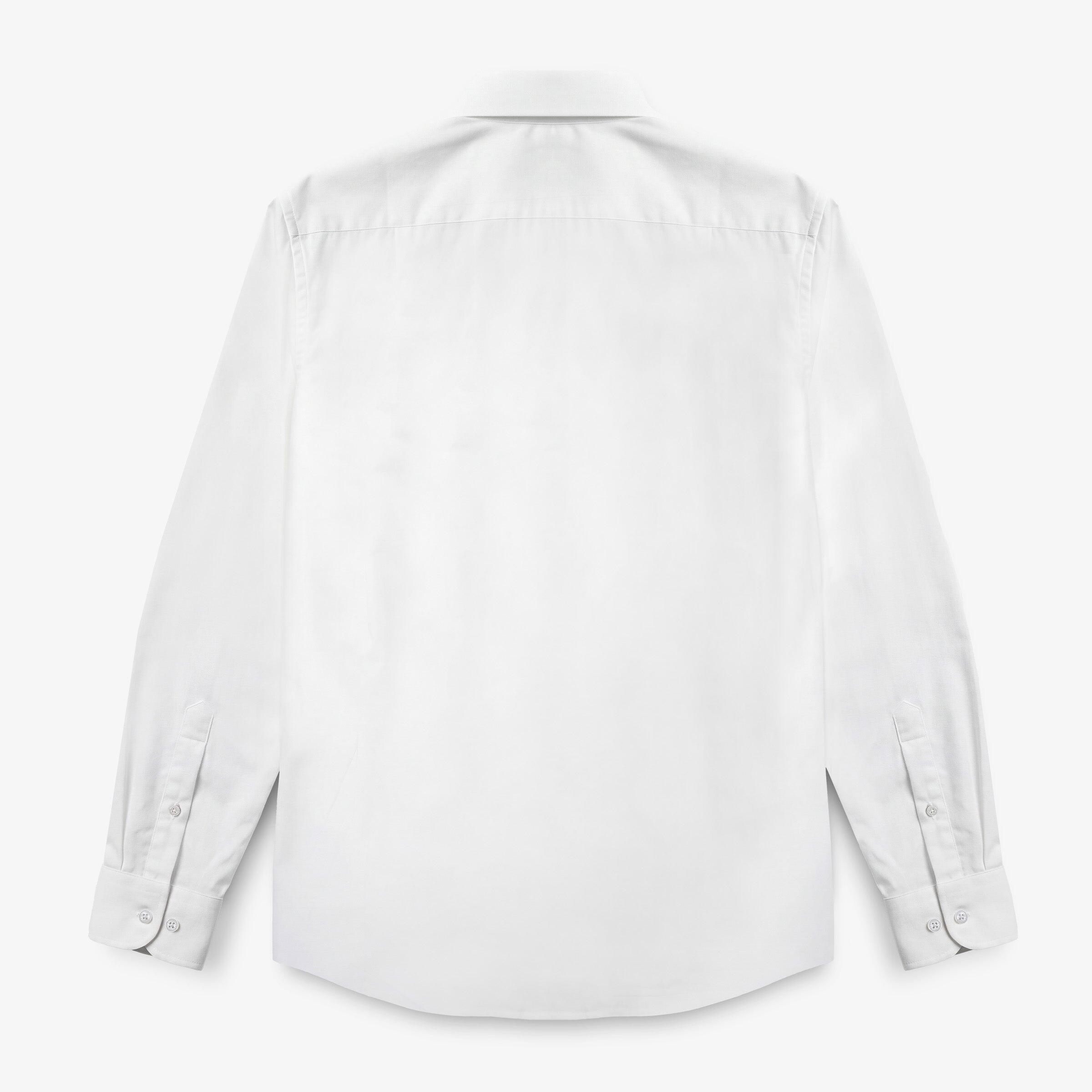 Camisa de manga larga de algodón blanca sin bolsillos 2/4