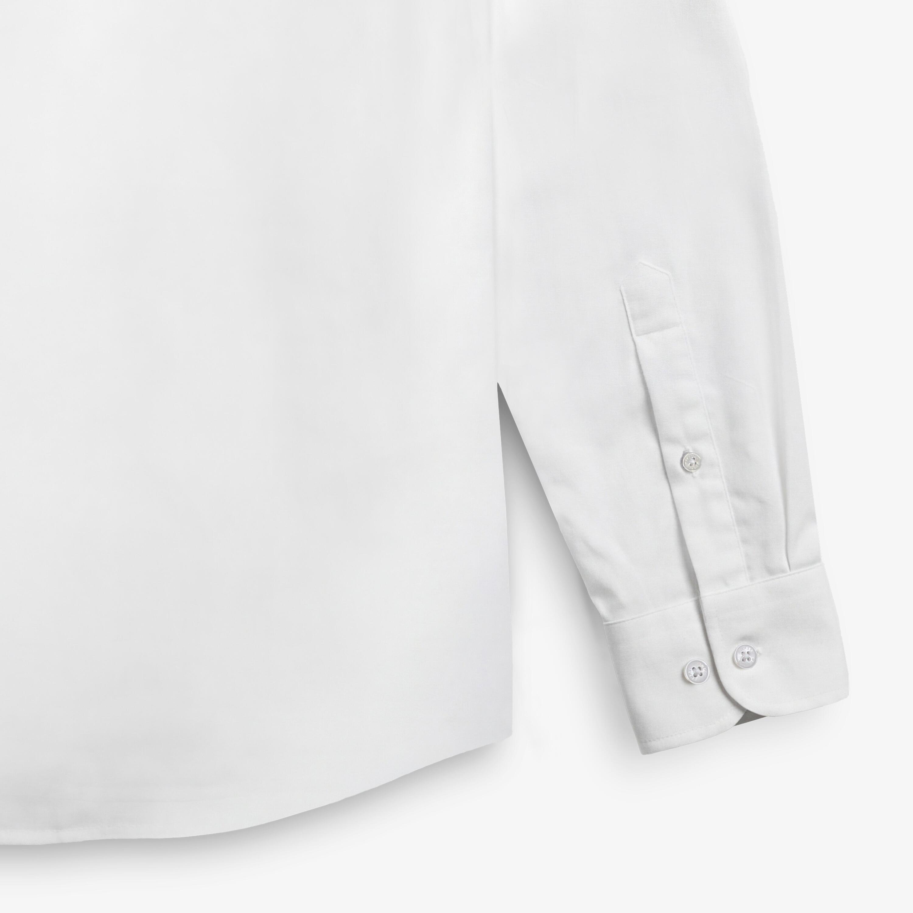 Camisa de manga larga de algodón blanca sin bolsillos 4/4