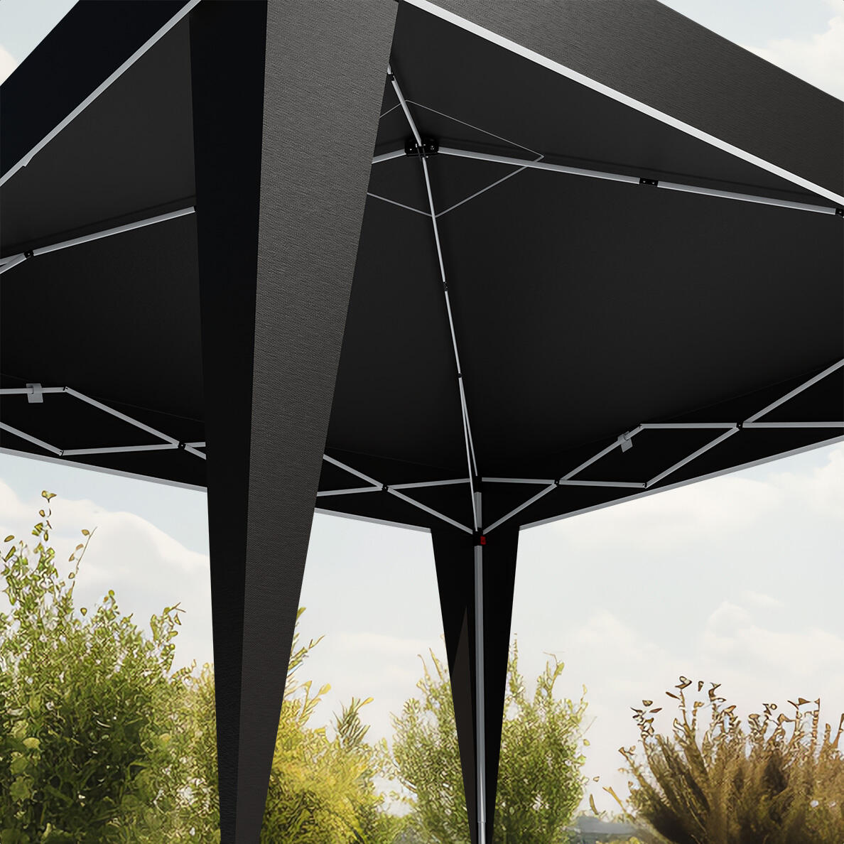 Tente de reception - pliable - 3x3 m - easy up - avec sac de transport - noir 4/4