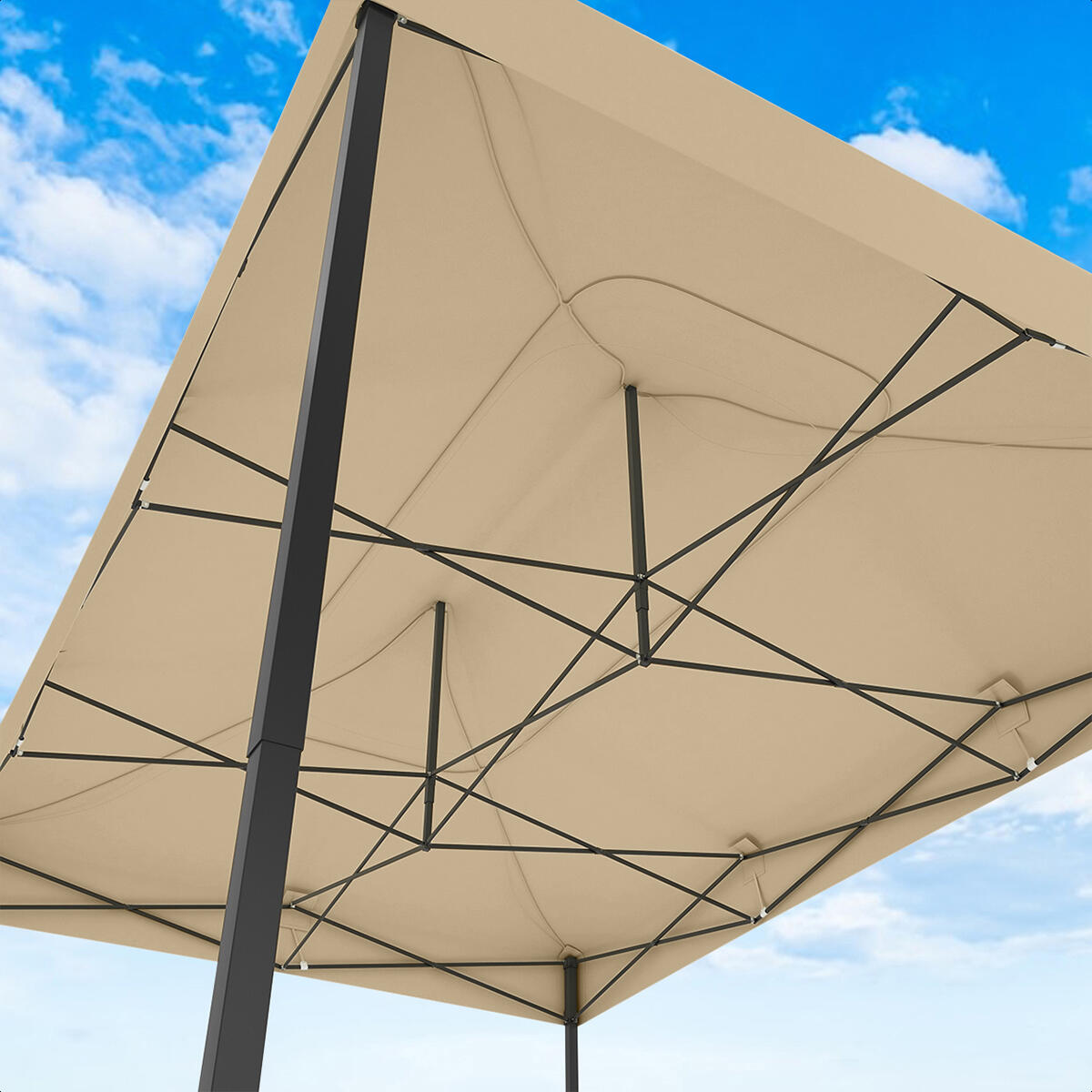 Partytent - paviljoen - 3x4.5 m - easy up - opvouwbaar - waterdicht - beige 2/4