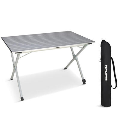 Campingtafel - 120x70x70cm - lichtgewicht met aluminium frame - zwart