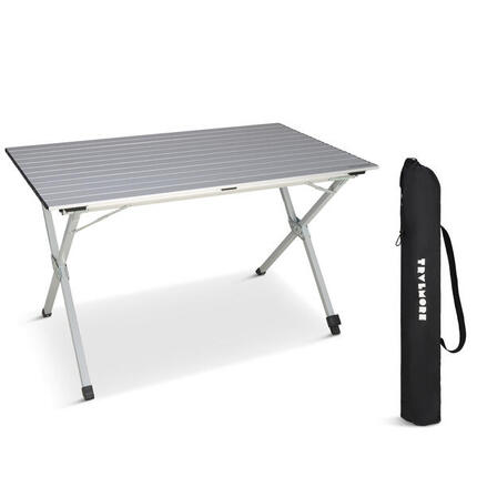 Table de camping - 120x70x70cm - leger avec cadre en aluminium - noir