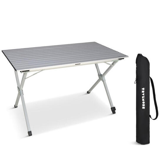 Table de camping - 120x70x70cm - leger avec cadre en aluminium - noir