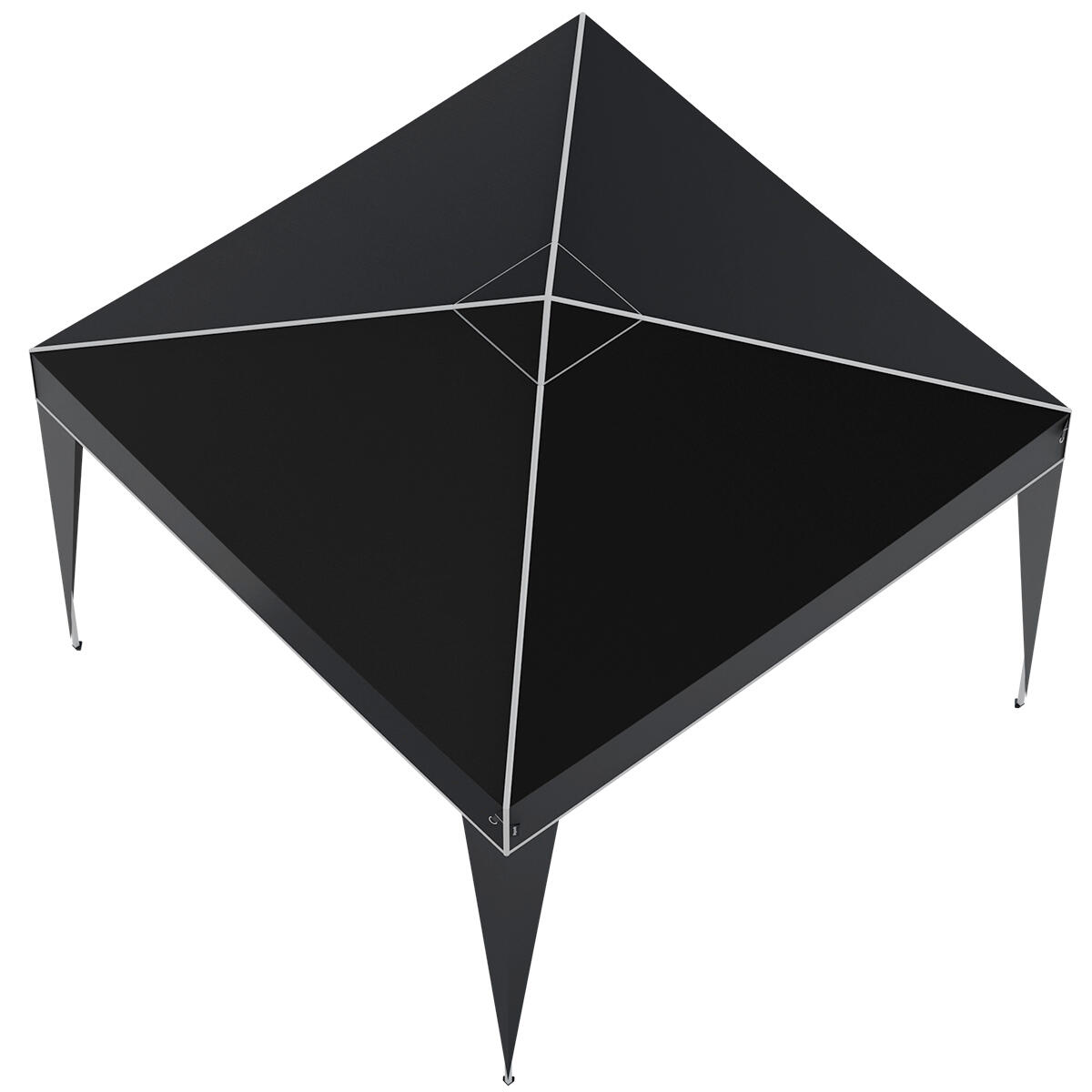 Partytent plus - opvouwbare tent - paviljoen - 3x3 m - easy up - zwart 5/5
