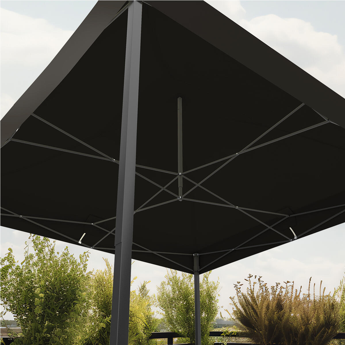 Partytent - opvouwbaar - 3x3 m - easy up - paviljoen - waterdicht - antraciet 4/4