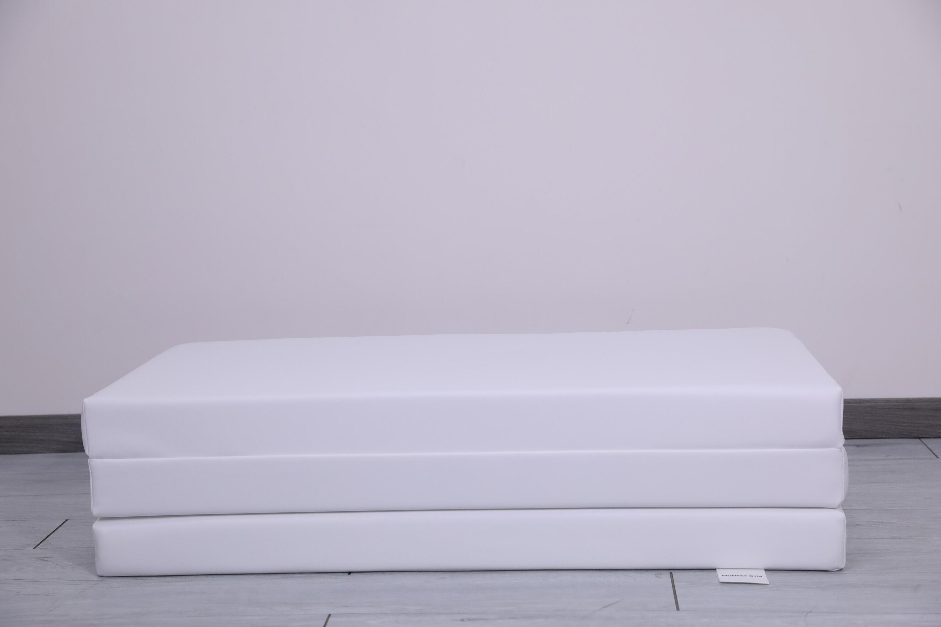 Colchón de gimnasia Satellite PU 150x100x8 cm - tres piezas blanco 3/6