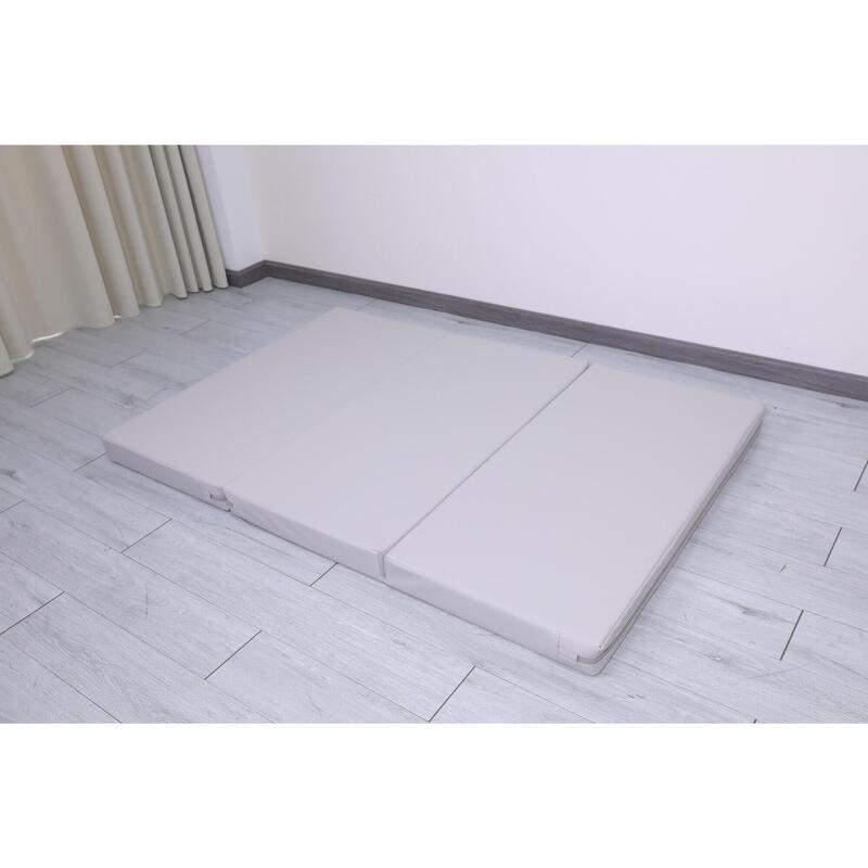Copii Fitness Saltea PU Pliabilă 3 Secțiuni 150x100x8 cm Satellite Gri