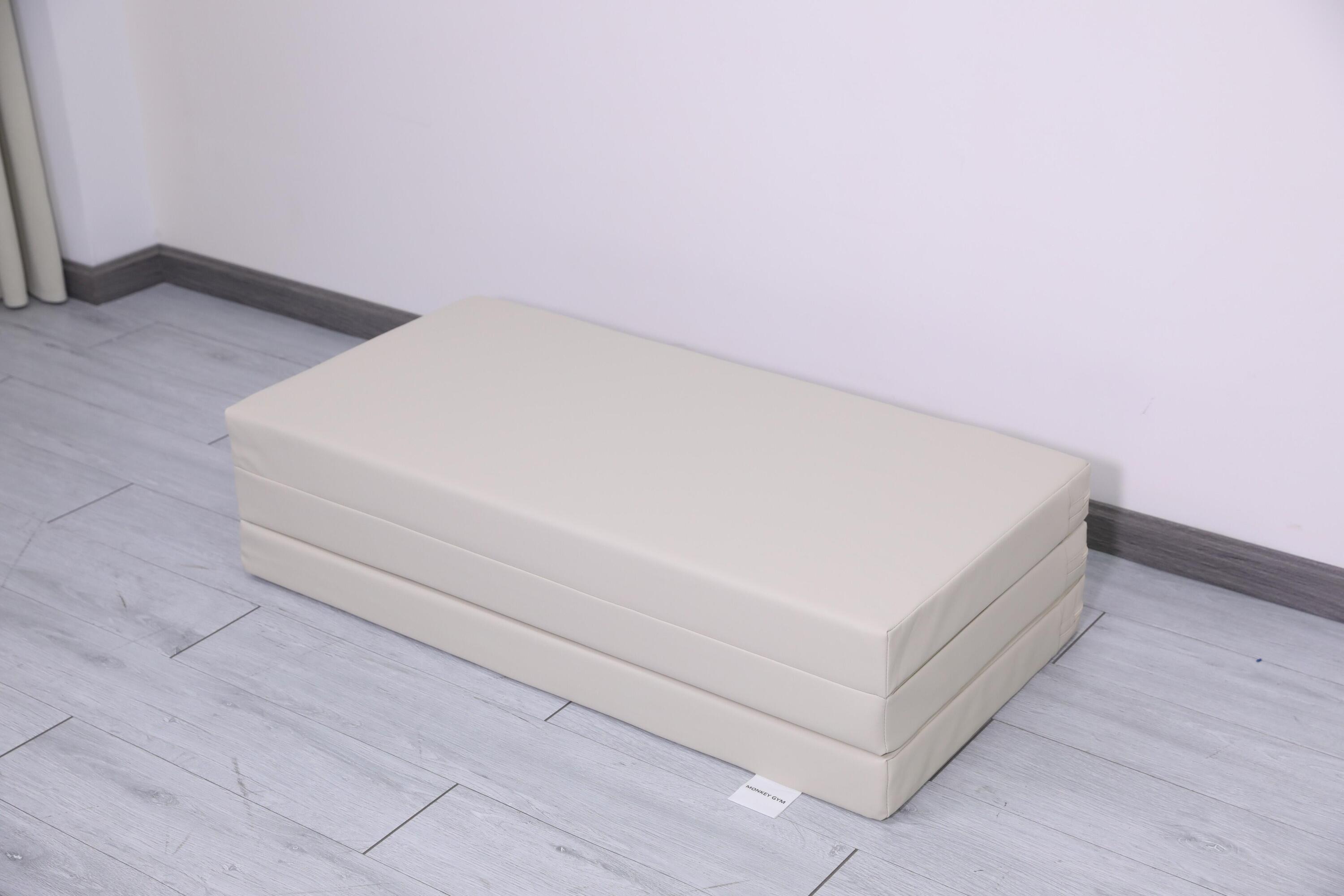 Kinder Gymnastik Turnmatte PU Klappbar 3-teilig 150x100x8 cm Satellite PU Beige 3/7