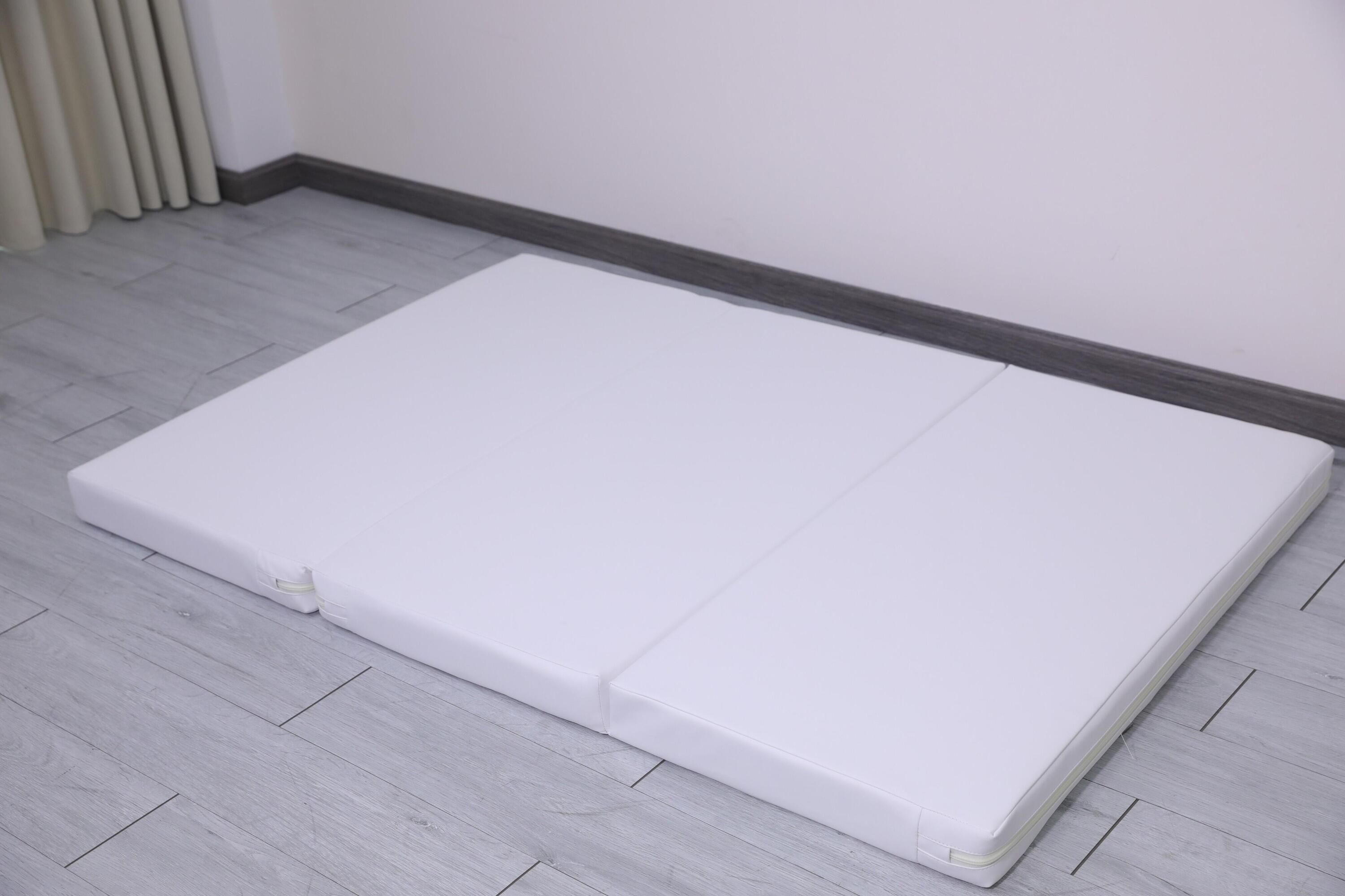Colchón de gimnasia Satellite PU 150x100x8 cm - tres piezas blanco 5/6