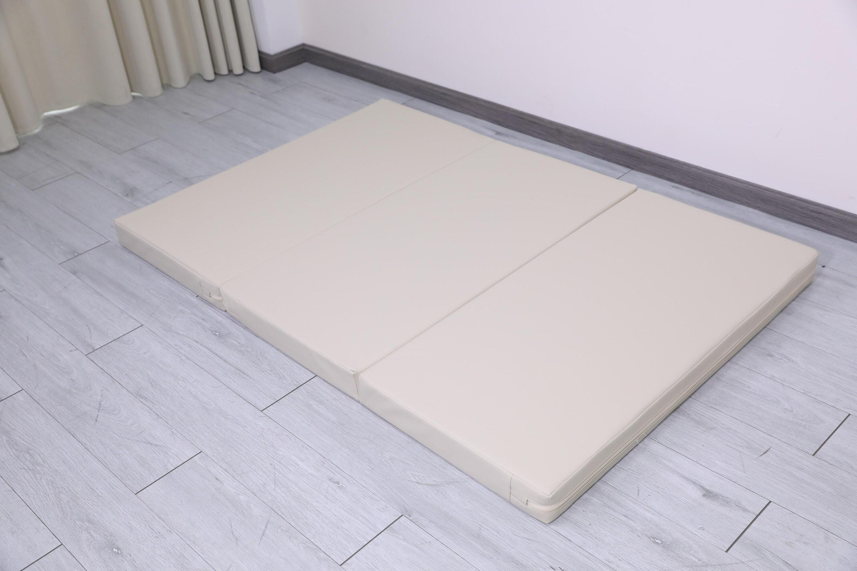 Kinder Gymnastik Turnmatte PU Klappbar 3-teilig 150x100x8 cm Satellite PU Beige 5/7