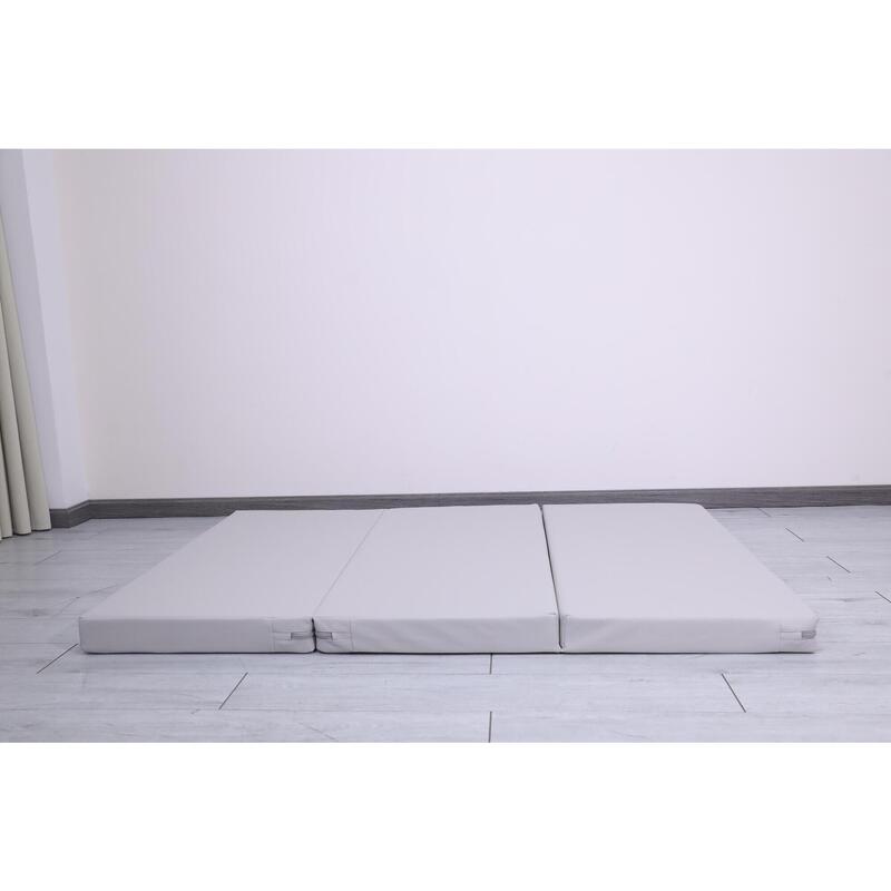 Copii Fitness Saltea PU Pliabilă 3 Secțiuni 150x100x8 cm Satellite Gri