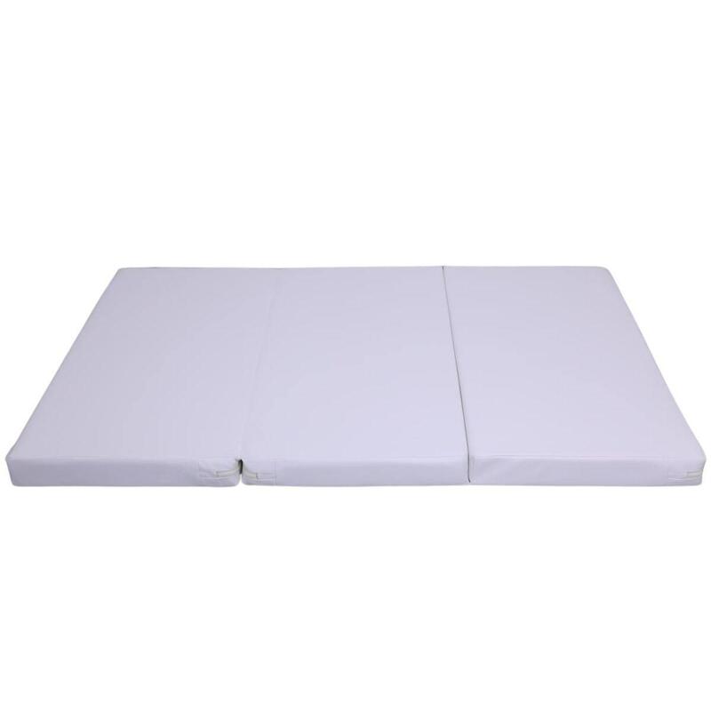 Copii Fitness Saltea PU Pliabilă 3 Secțiuni 150x100x8 cm Satellite PU Alb