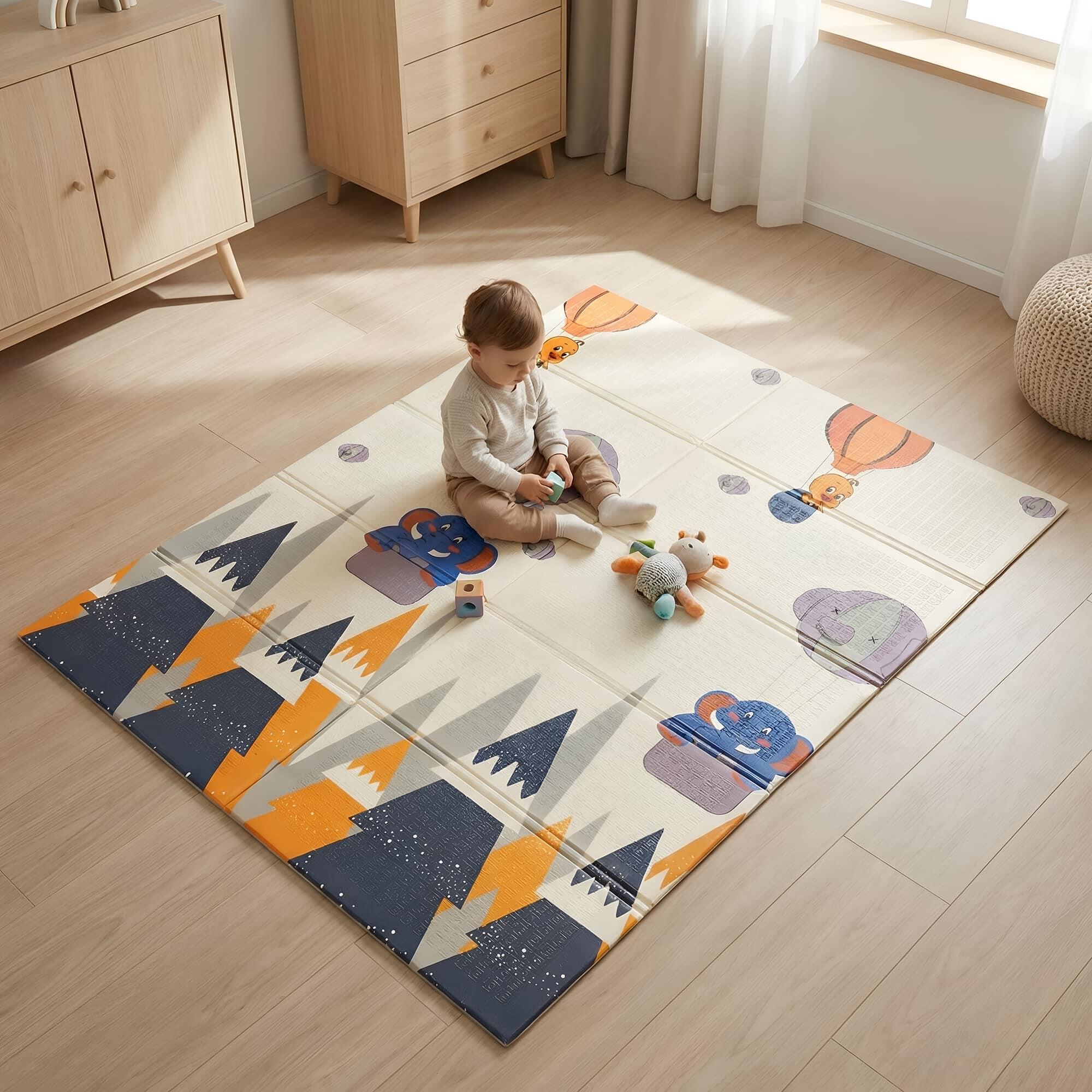 tapis pliant 150x180x1cm - enfant/éléphant 7/7
