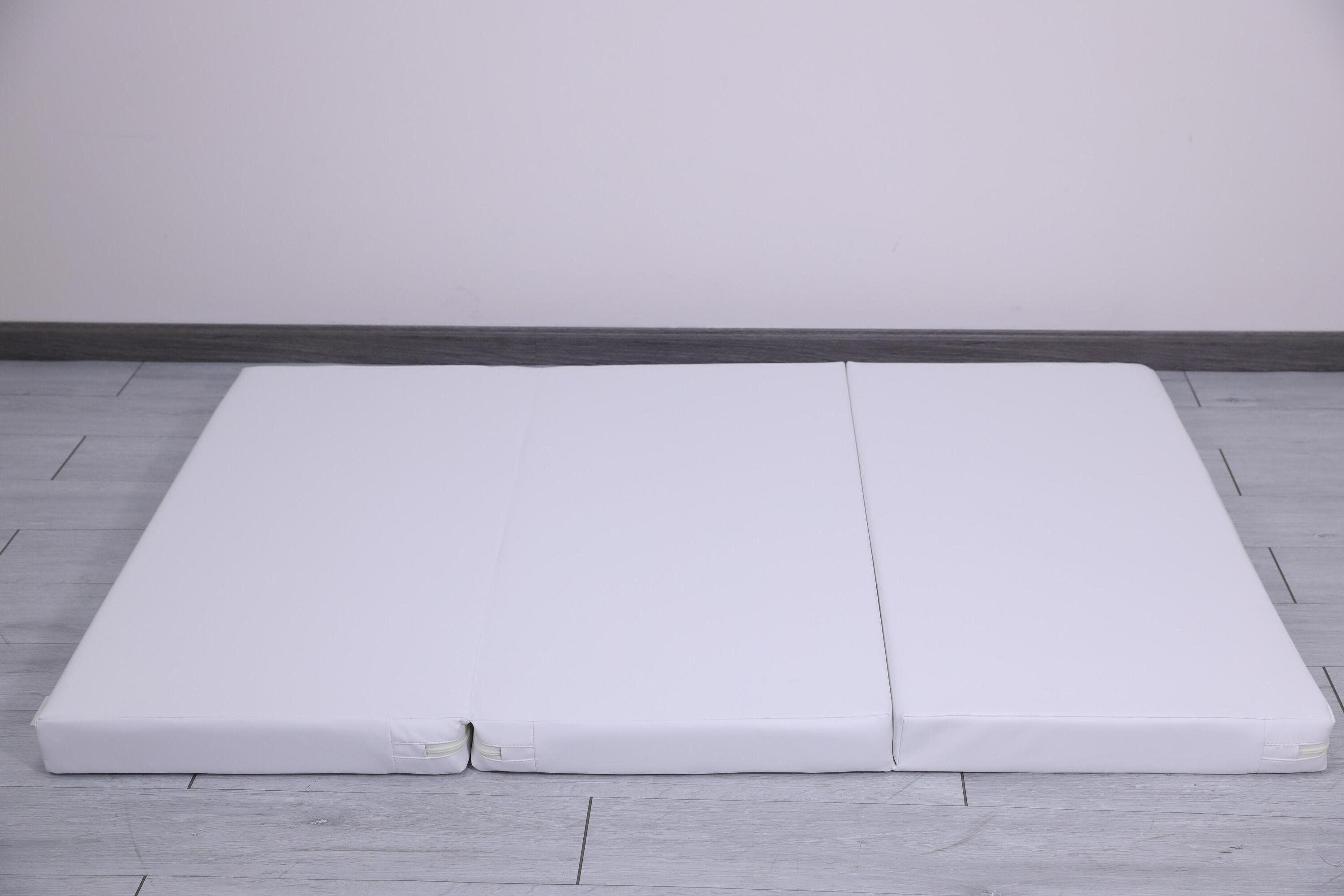 Colchón de gimnasia Satellite PU 150x100x8 cm - tres piezas blanco 4/6