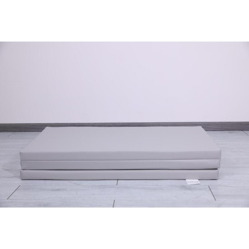 Copii Fitness Saltea PU Pliabilă 3 Secțiuni 150x100x5 cm Satellite Gri