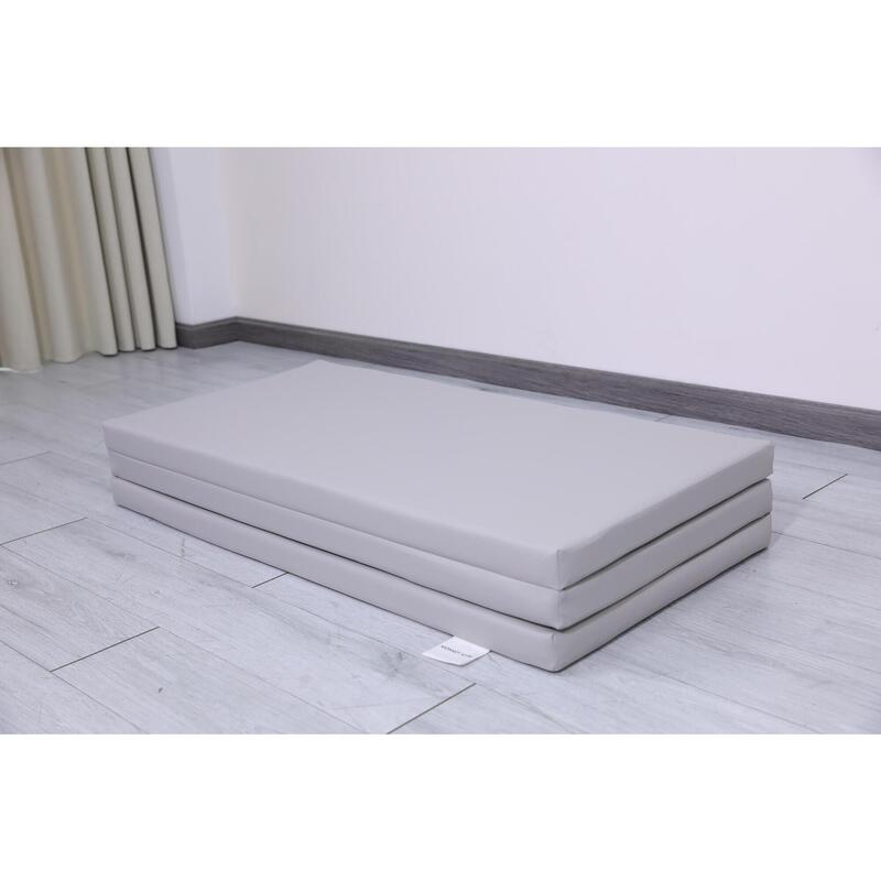 Copii Fitness Saltea PU Pliabilă 3 Secțiuni 150x100x5 cm Satellite Gri