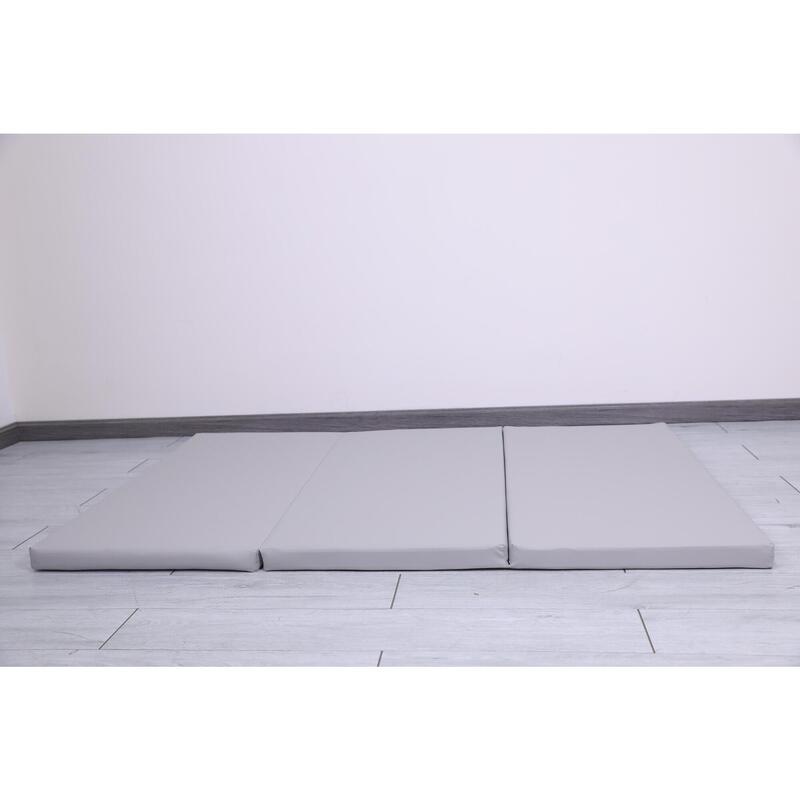 Copii Fitness Saltea PU Pliabilă 3 Secțiuni 150x100x5 cm Satellite Gri
