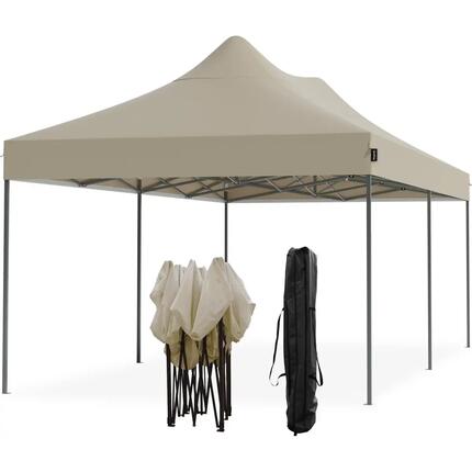 Partytent - opvouwbaar - 3x6 m - easy up - paviljoen - waterdicht - beige