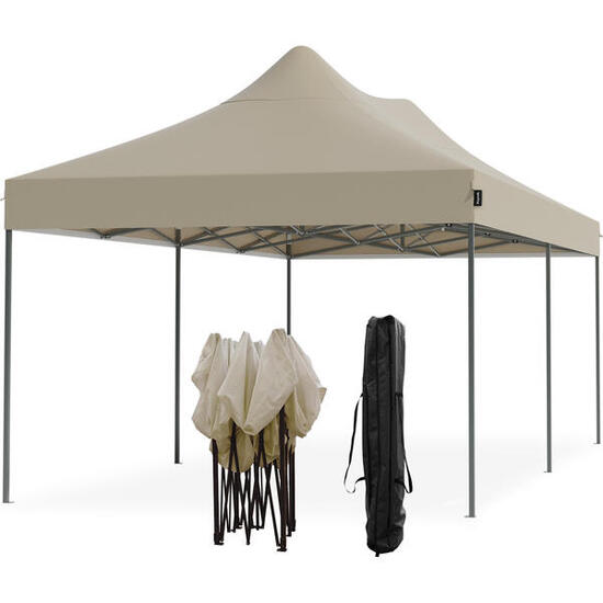 Partytent - opvouwbaar - 3x6 m - easy up - paviljoen - waterdicht - beige