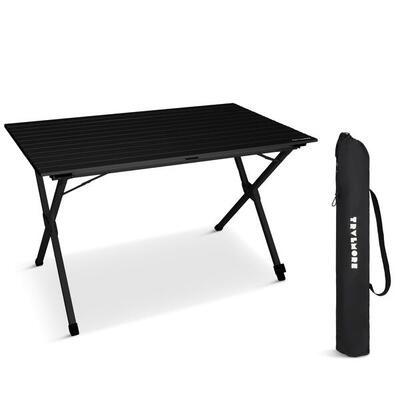 Campingtafel - 120x70x70cm - lichtgewicht met aluminium frame - zwart