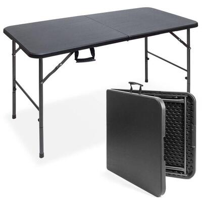 Inklapbare tafel - 120x60x74cm - stevige klaptafel - campingtafel - zwart