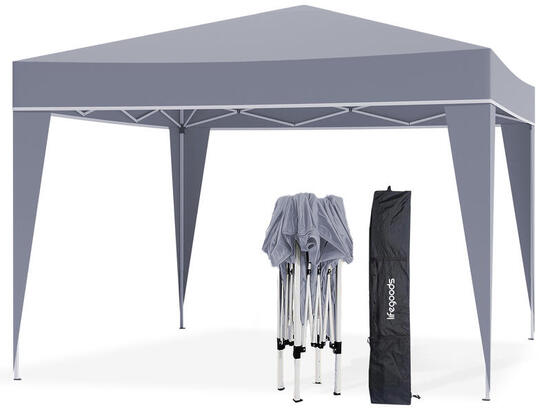 Partytent - opvouwbaar - 3x3 m - easy up - paviljoen - vouwtent - grijs