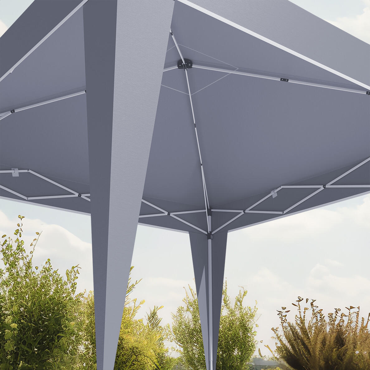 Partytent - opvouwbaar - 3x3 m - easy up - paviljoen - vouwtent - grijs 4/4