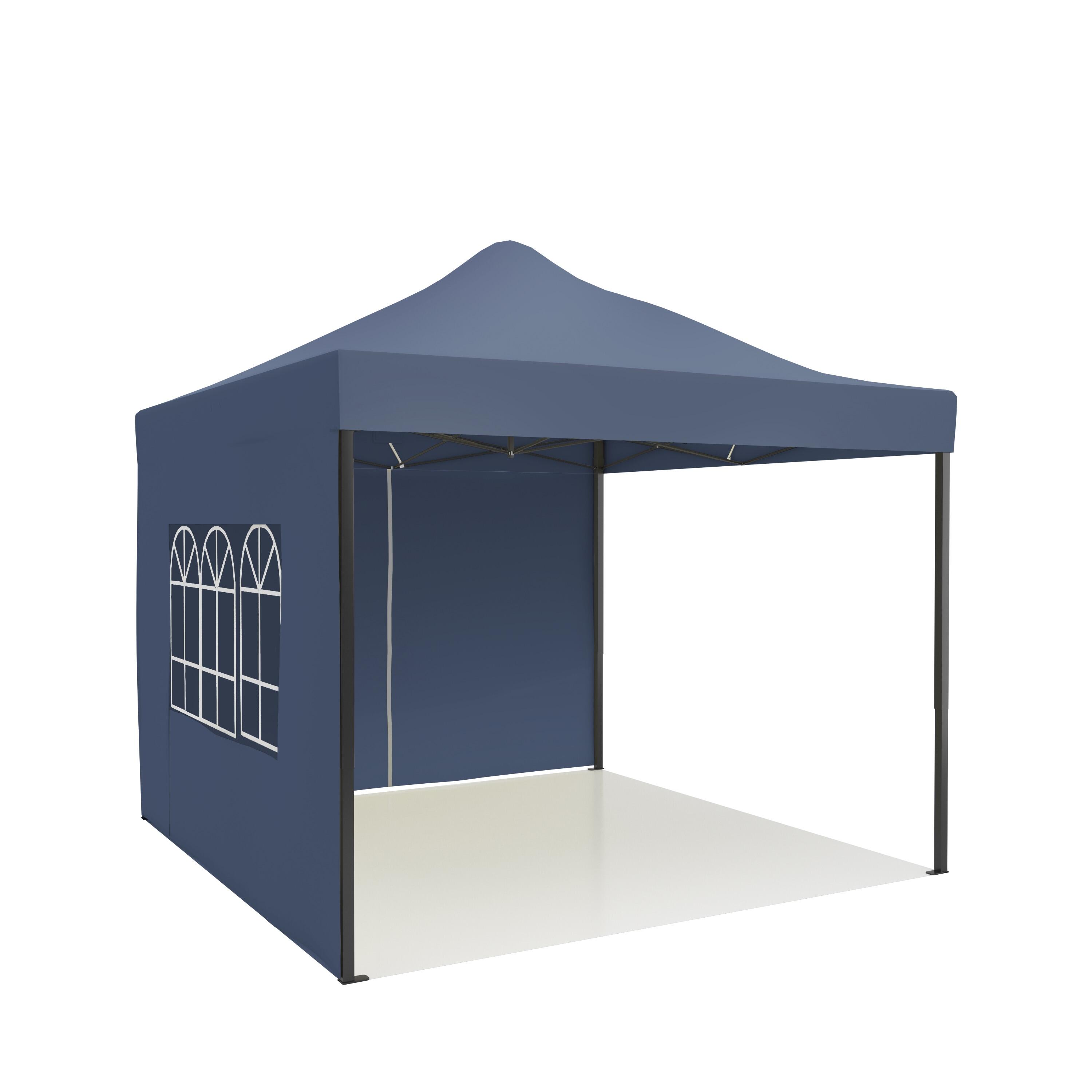 Partytent - 3x3 m - zijwanden - easy up - paviljoen - opvouwbaar - donkerblauw 2/5