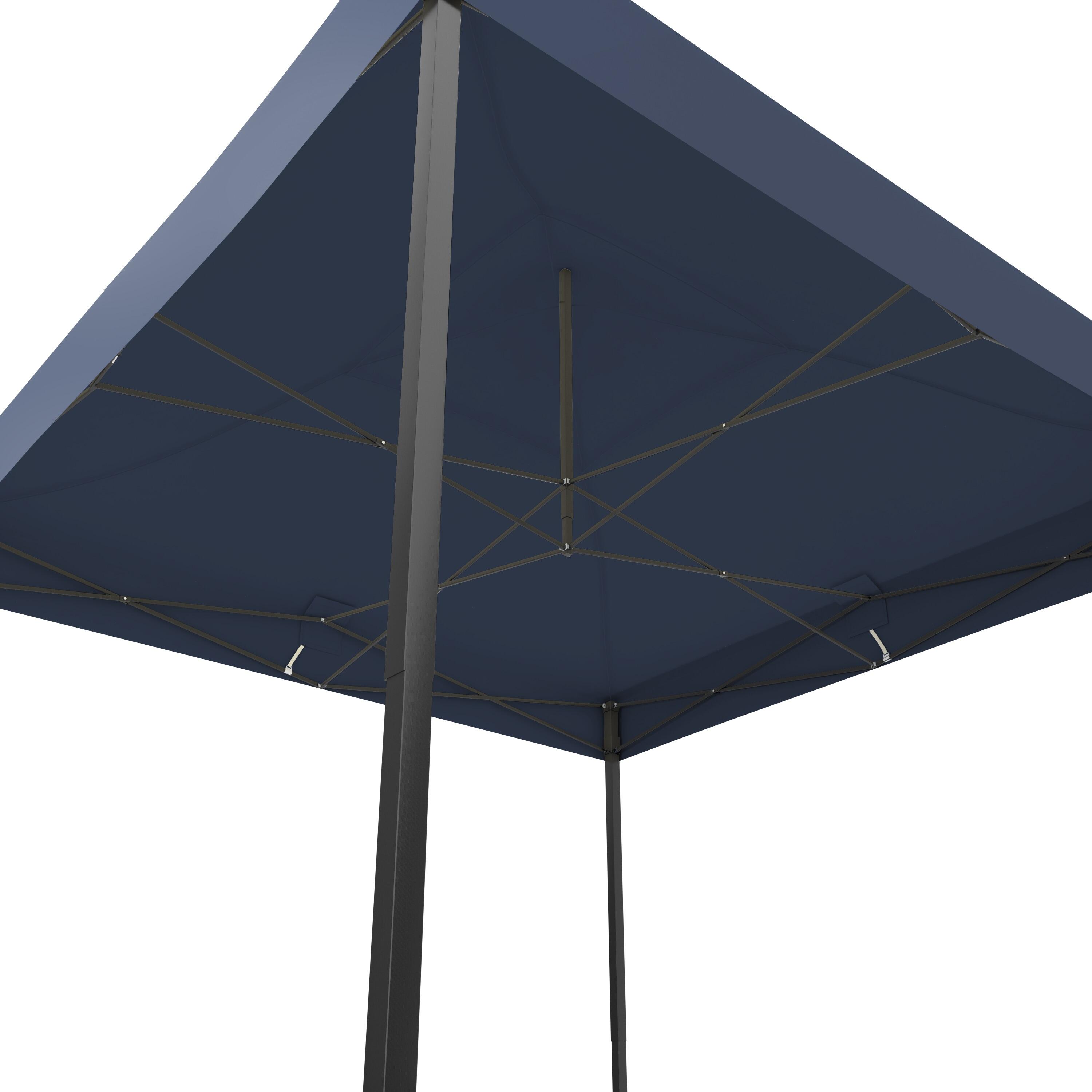 Partytent - 3x3 m - zijwanden - easy up - paviljoen - opvouwbaar - donkerblauw 4/5
