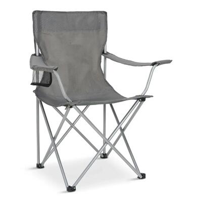 Campingstoelen - opvouwbaar - 2 - pack - 120kg draagvermogen - visstoel - grijs